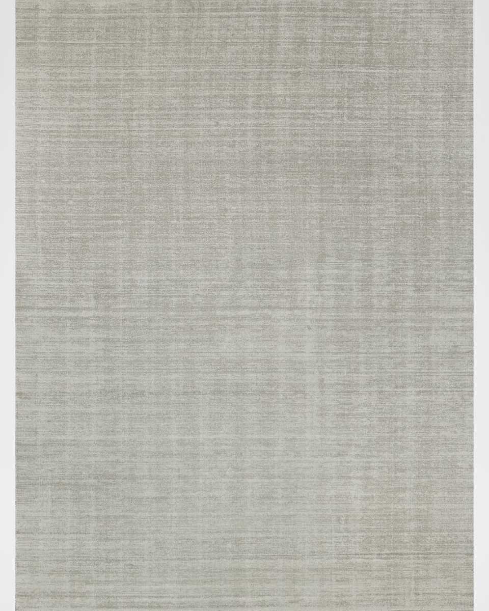 Martelli Modern Hand-Loomed Silver Rug, 6' x 9'